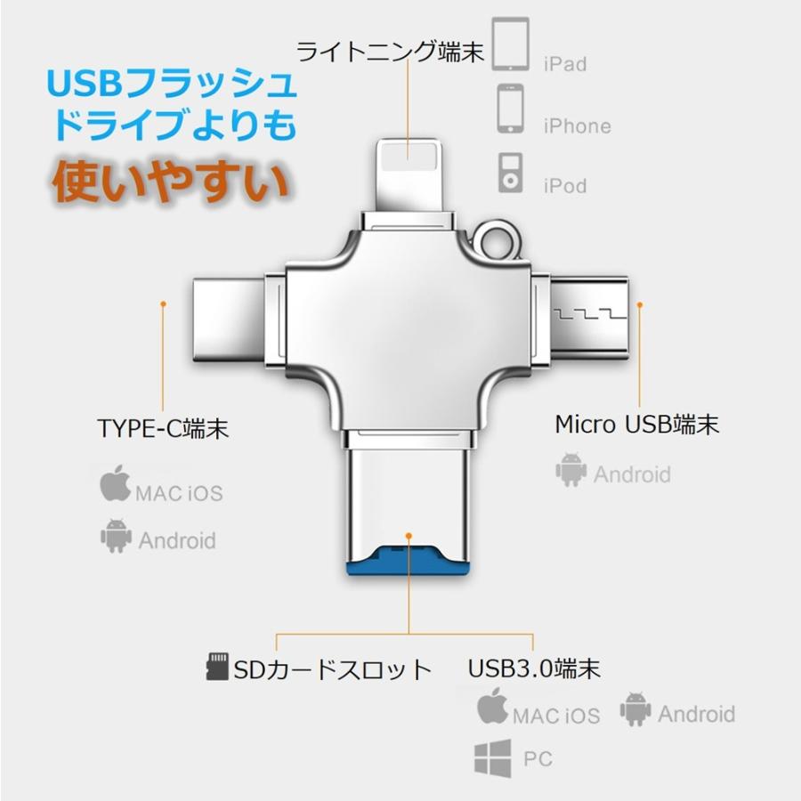 SD カードリーダー iPhone iPad lightning Type-C マイクロ sd カード TF メモリーカード microsd 写真 移動 iOS専用 カメラリーダー iPhone17 対応 送料無料 |  | 05