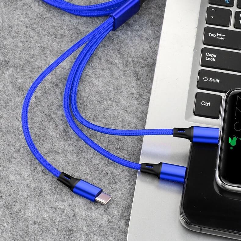 (iPhone microUSB Type-C) 3in1 充電ケーブル 1.2m ナイロン編み 高耐久 ライトニングケーブル 急速充電 タイプc マイクロ 充電器 Xperia Huawei AQUOS 1.2m |  | 13