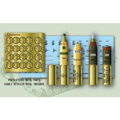 AFVクラブ AG35034 1/35 イギリス軍 95mm榴弾砲 弾薬セット(チャーチルMK.V & クロムウェルMK.IV用) 真鍮製 | 