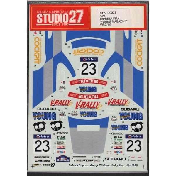 スタジオ27 DC238 1/24 インプレッサ WRX ヤング マガジン WRC'99 デカール｜rainbowten｜02