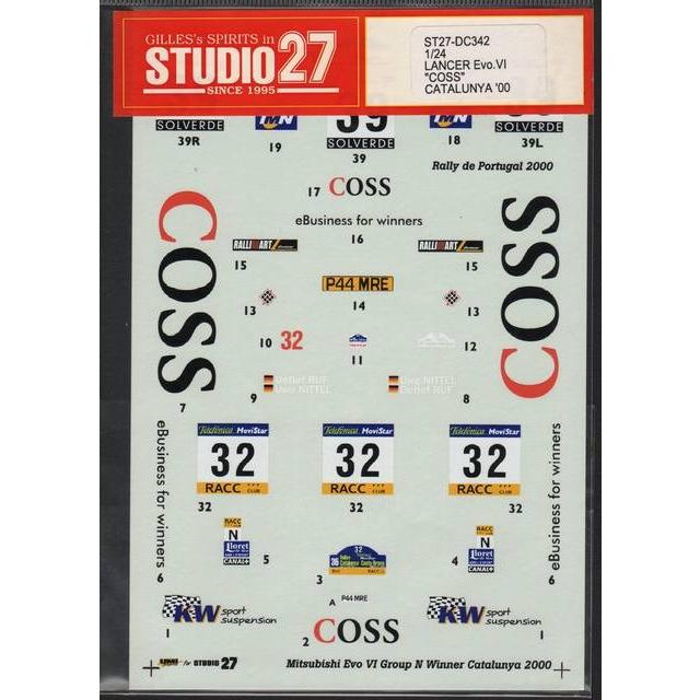 スタジオ27 DC342 1/24 ランサー Evo.6 COSS カタルニア'00 デカール | 
