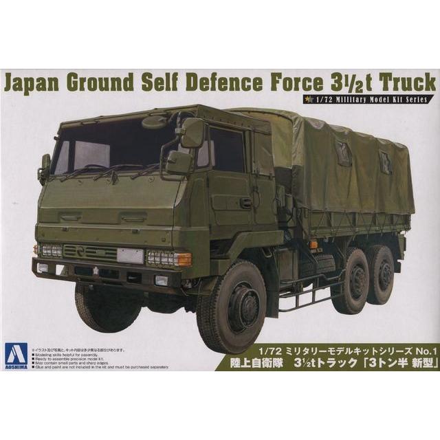 アオシマ ミリタリーモデルキットシリーズNo.1 1/72 陸上自衛隊 3 1/2tトラック 「3トン半 新型」 | 