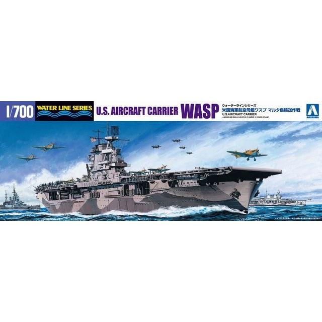 アオシマ #1032 1/700 米国航空母艦 WASP マルタ島輸送作戦｜rainbowten