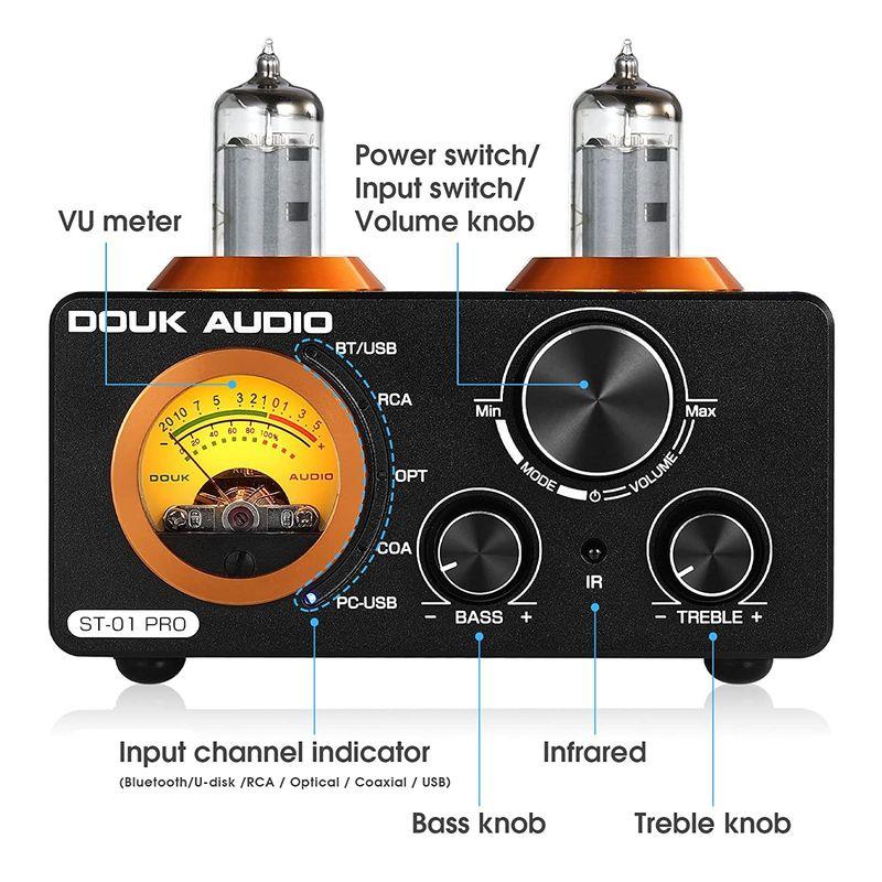 Douk Audio ST-01 PRO Bluetooth 5.0 パワーアンプ 6K4 真空管 アンプ 100W*2 USB DAC C Audio ST PRO Bluetooth パワーアンプ 6K4 真空管 アンプ 100W*2 USB DAC