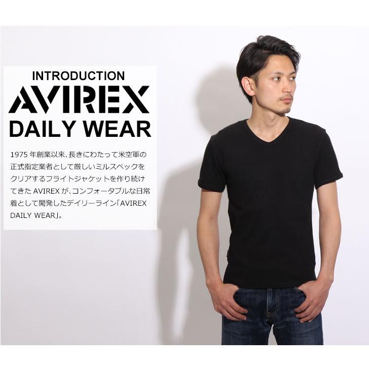 アビレックス AVIREX Tシャツ Vネック 半袖 メンズ アヴィレックス ブランド 無地 トップス おしゃれ かっこいい スポーツ 白 厚手 ピタT｜rainbunker｜03