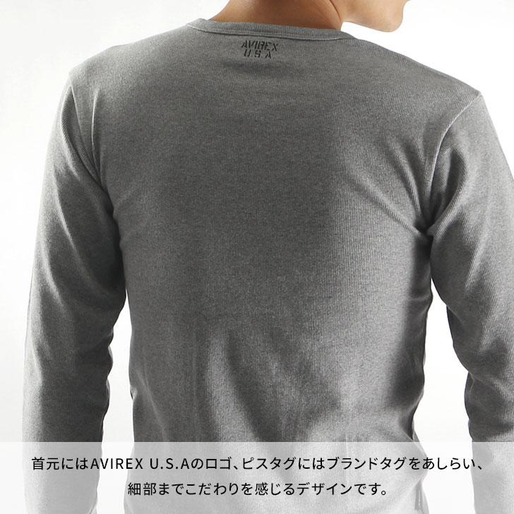 AVIREX アビレックス Tシャツ Vネック 長袖 メンズ