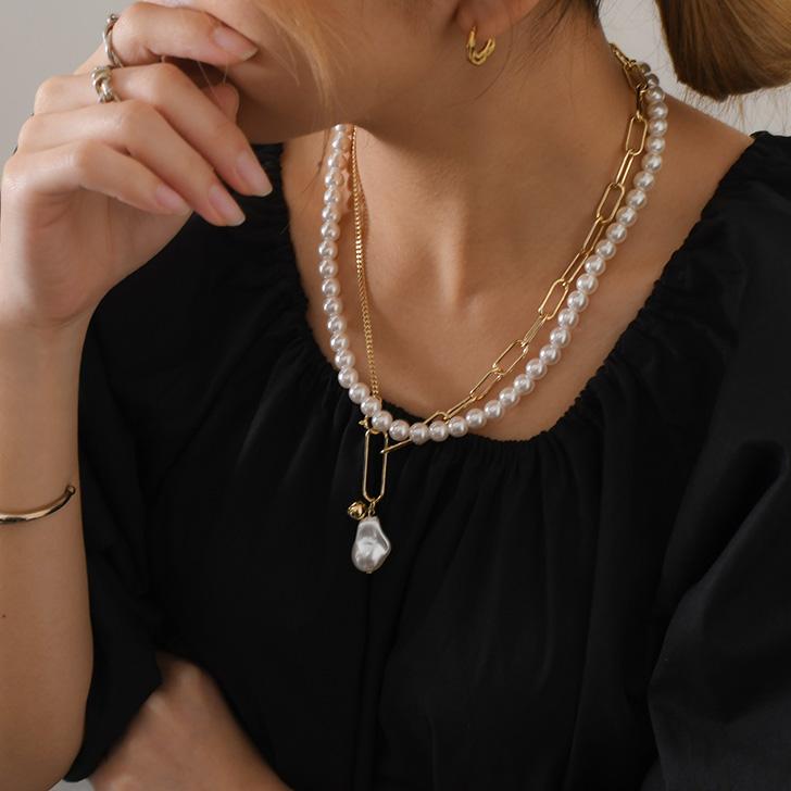 ネックレス レディース アクセサリー ジュエリー 淡水パール チェーン