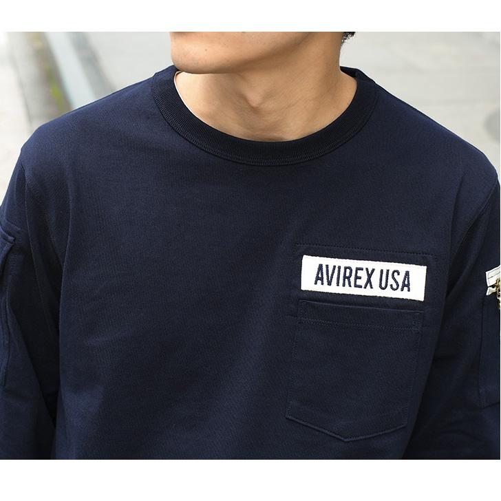 AVIREX（アヴィレックス） Tシャツ 綿100％ ロングスリーブ 長袖