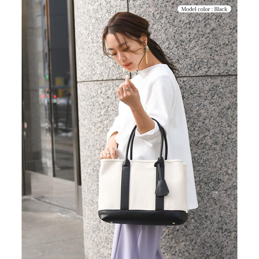 トートバッグ ショルダー パーテーション 仕切り 2way レディース ハンドバッグ cache cache カシュカシュ キャンバス 大きめ ポイント消化 | cache cache | 04