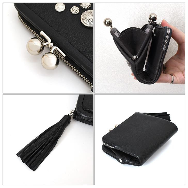 perche（ペルケ） 二つ折り財布 レディース ブランド がま口 本革 山羊