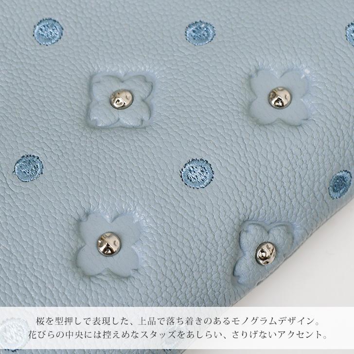 ペルケ perche 二つ折り財布 レディース ブランド がま口 本革 ミニ財布 アクリル玉 サクラスタッズ 山羊革 レザー お札が折れない | perche | 05