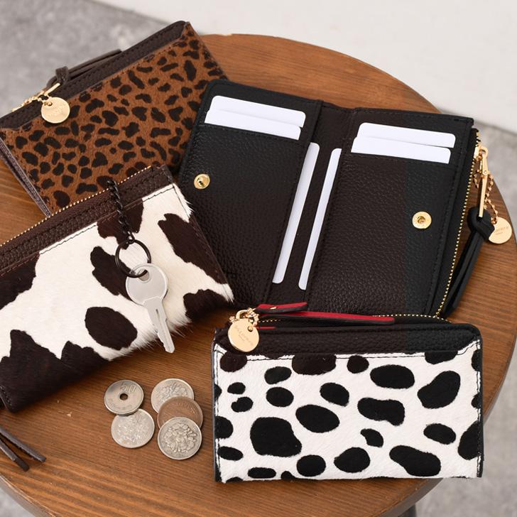 財布 レディース 二つ折り 本革 フラグメントケース カード入れ 小銭