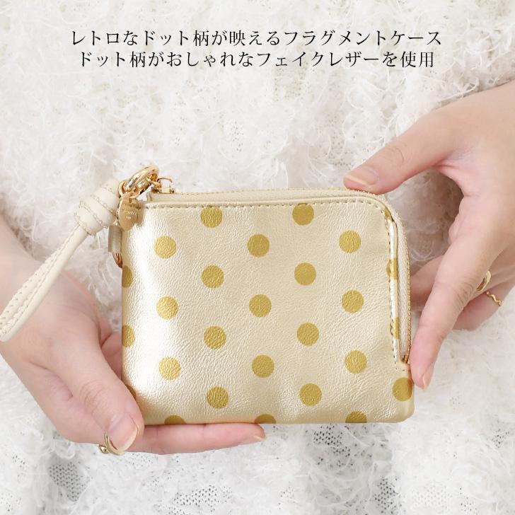 フラグメントケース レディース L字 ドット柄 ミニ ウォレット 財布 小さい コンパクト 小銭入れ カードケース お札入れ おしゃれ | ブランド登録なし | 03