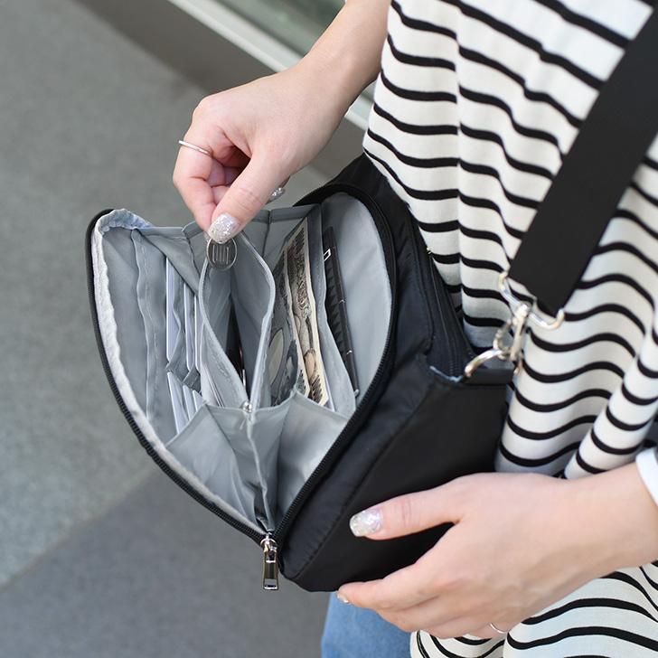 お財布ショルダー バッグ スマホ ウォレット 斜めがけ 大容量 軽い