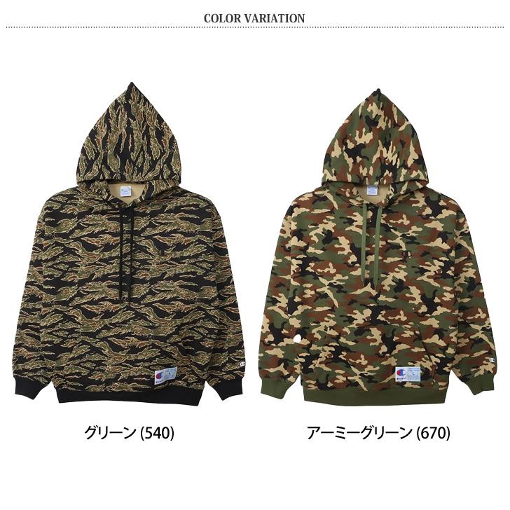 Champion カモフラージュパーカー パーカー メンズ Champion(チャンピオン)カモフラージュ柄ロゴ刺繍プル