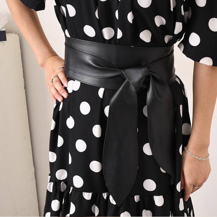 サッシュベルト リボン ベルト レディース 太 コルセット 太