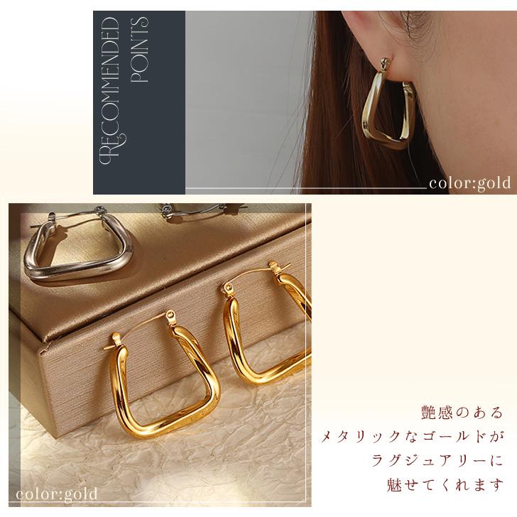 ピアス レディース フープ アクセサリー 大ぶり 大きめ ワンタッチ