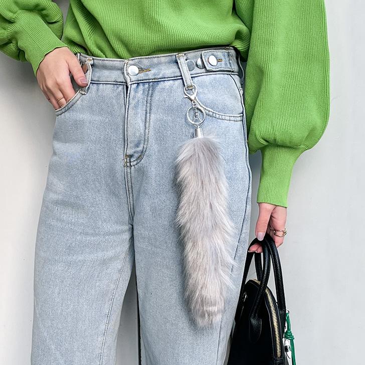 しっぽキーホルダー フェイクファー チャーム ストラップ 尻尾