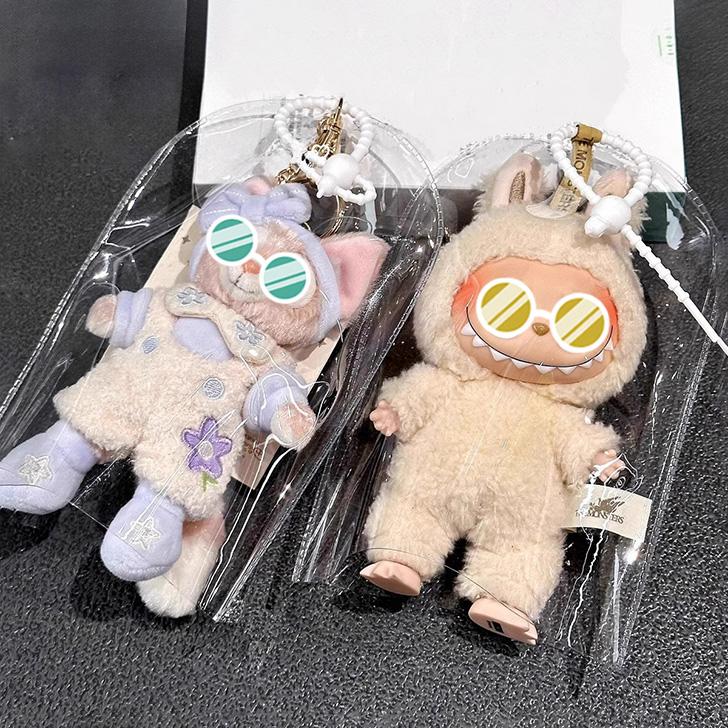 クリアポーチ キーホルダー 推し活 透明 ミニ ぬいぐるみ 収納 レイン