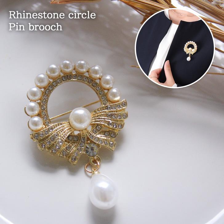 ブローチ ピン パール 卒業式 おしゃれ ラインストーン 入学式 結婚式