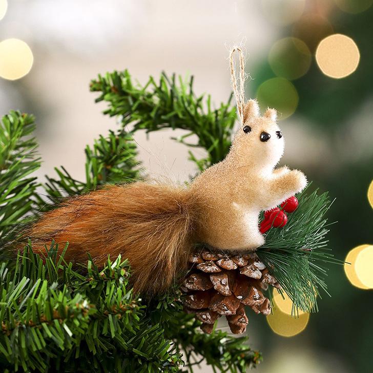 クリスマス 飾り オーナメント ツリー リス 置物 おしゃれ 壁 玄関