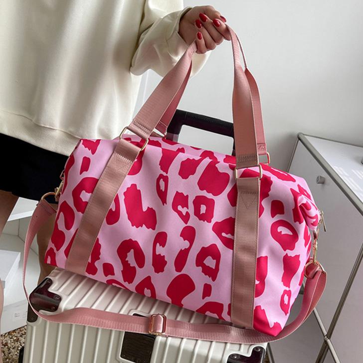 ボストンバッグ キャリーオン バッグ レオパード 3way レディース