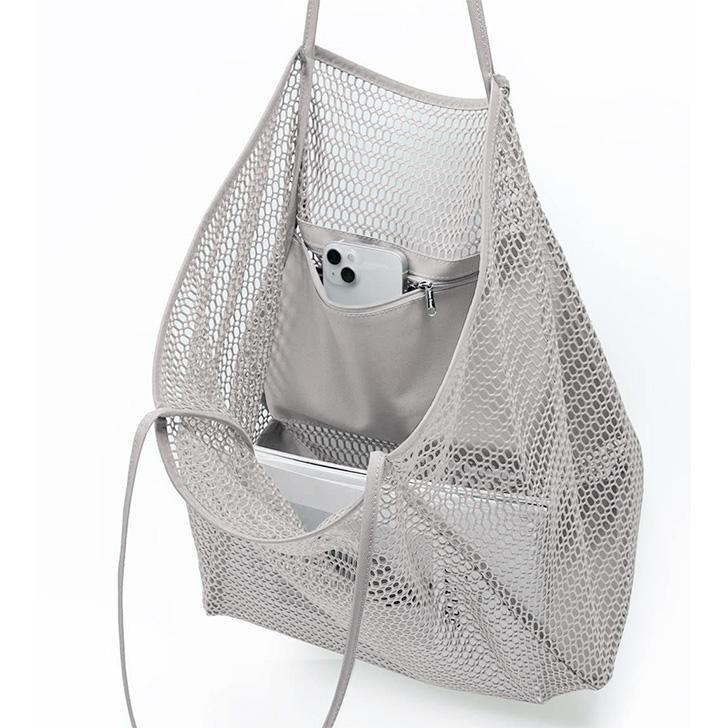 トートバッグ 大容量 マチ付き メッシュ レディース メンズ 大きめ A4