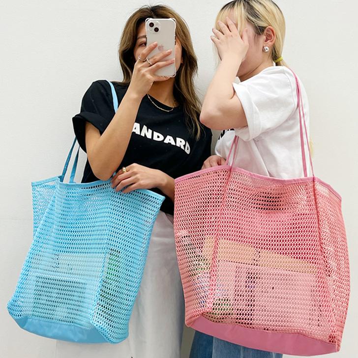 トートバッグ 大容量 マチ付き メッシュ レディース メンズ 大きめ A4