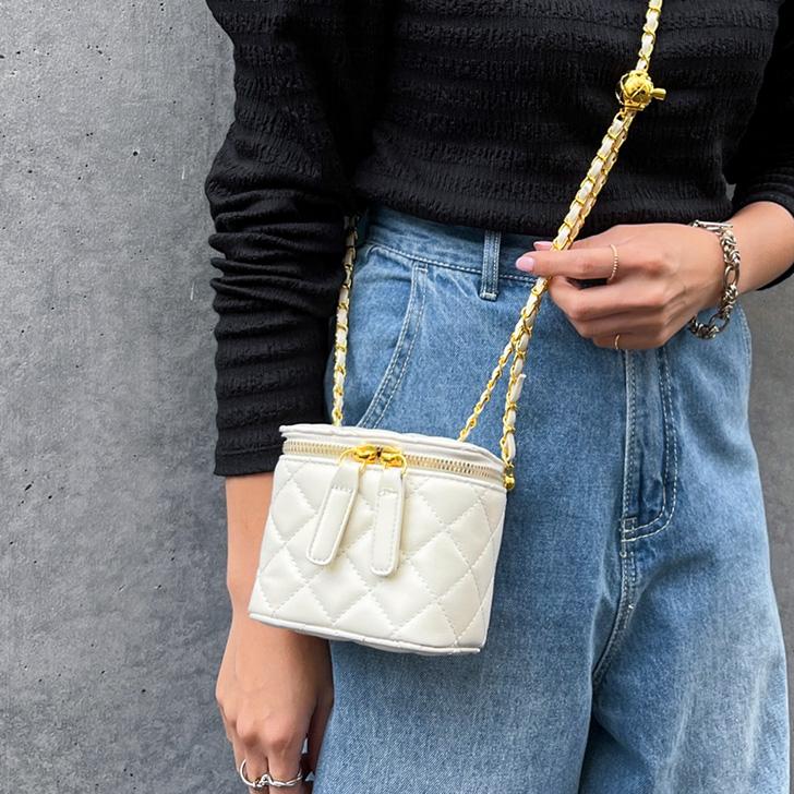 ショルダーバッグ キルティング チェーン ミニ 小さめ レディース