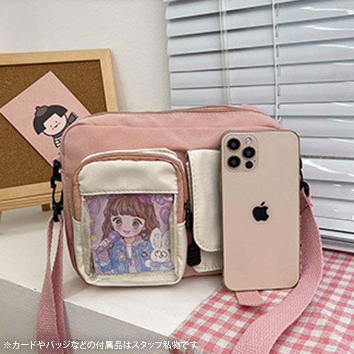 ショルダーバッグ レディース クリアポケット 透明 斜めがけ おしゃれ
