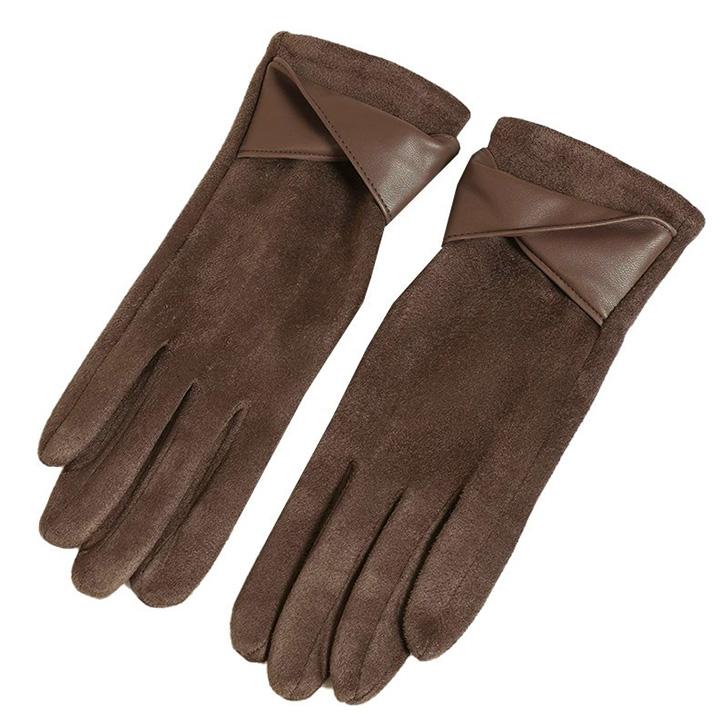 手袋 レディース 防寒 スマホ 暖かい 5本指 フェイクスエード