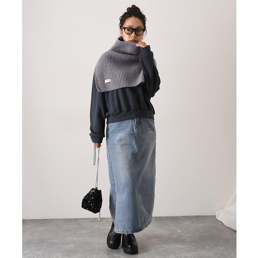 Maison Margiela ニット ベスト 黒 ネックウォーマー スヌード REAL STYLE スヌード マフラー レディース 付け襟 タートル ハイネック