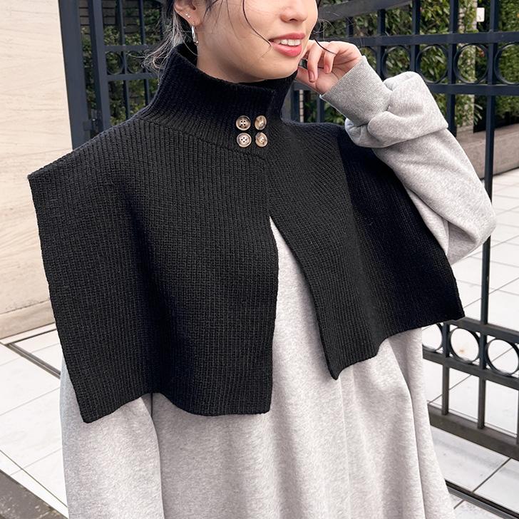 スヌード マフラー レディース ネックウォーマー ボタン 付け襟