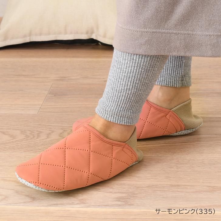 ルームシューズ かかと付き 滑り止め 洗える 冬 暖かい レディース