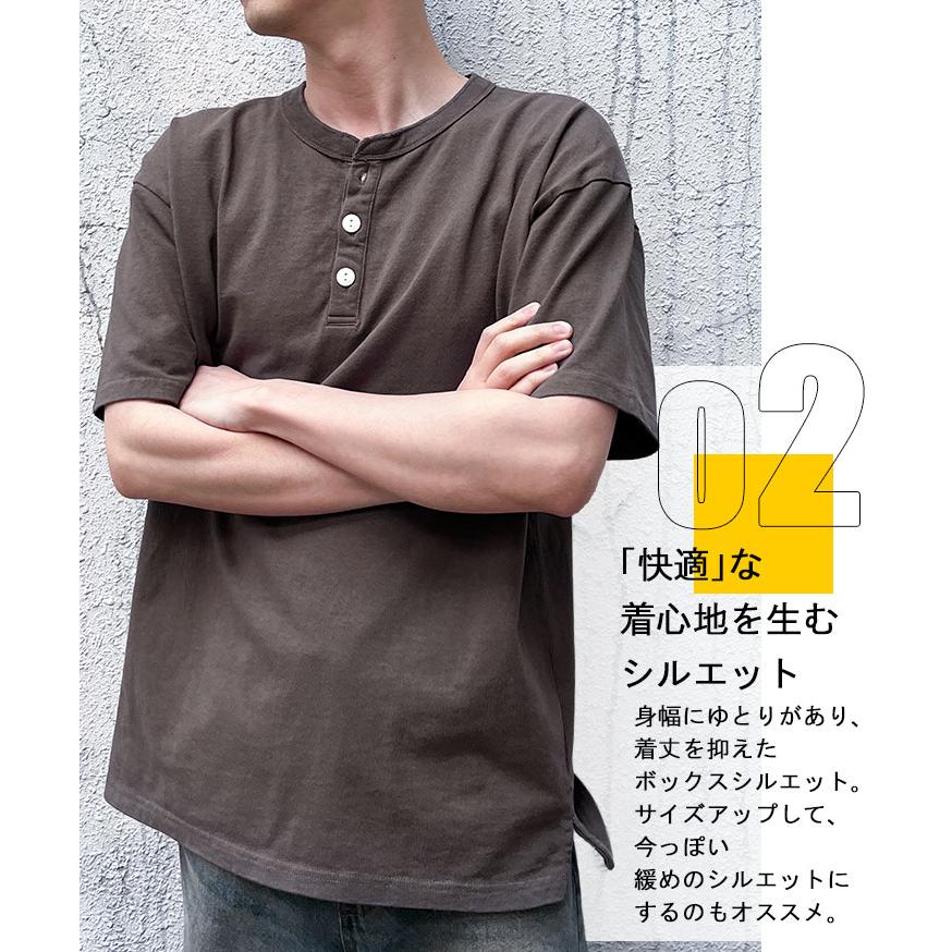 Goodwear（グッドウェア） 綿100％ Tシャツ 半袖 ヘンリーネック
