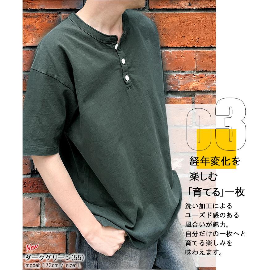 Goodwear（グッドウェア） 綿100％ Tシャツ 半袖 ヘンリーネック