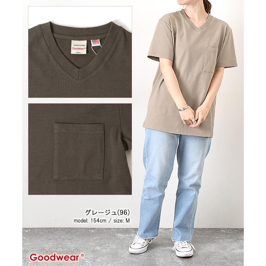 Goodwear（グッドウェア） 綿100％ Tシャツ 半袖 Vネック メンズ