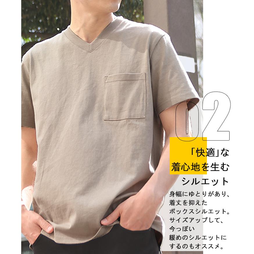 Goodwear（グッドウェア） 綿100％ Tシャツ 半袖 Vネック メンズ
