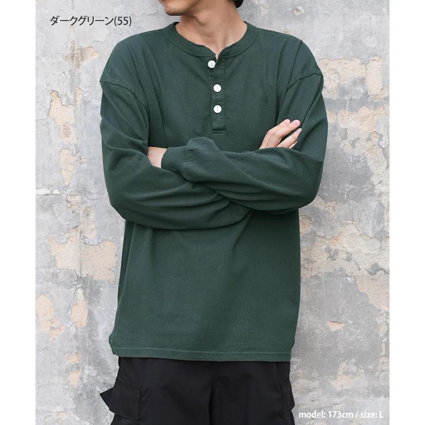 Goodwear（グッドウェア） 綿100％ Tシャツ 長袖 ヘンリーネック