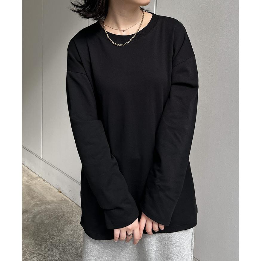 Tシャツ レディース 長袖 ロンT 無地 綿100％ コットン ゆったり 厚手 