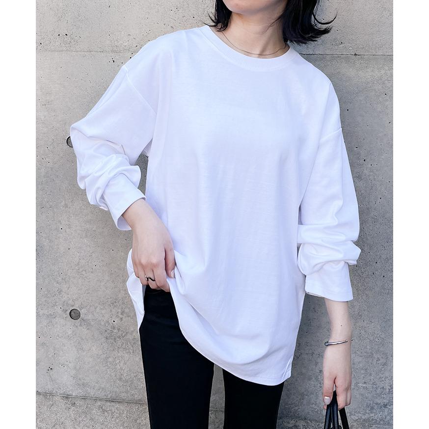 Tシャツ レディース 長袖 ロンT 無地 綿100％ コットン ゆったり 厚手