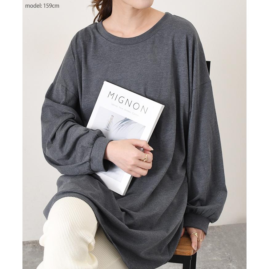 Tシャツ レディース 長袖 綿100％ 薄手 無地 大きいサイズ ゆったり
