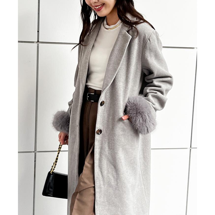 チェスターコート レディース 冬 ウールライク ロング丈 アウター 上着