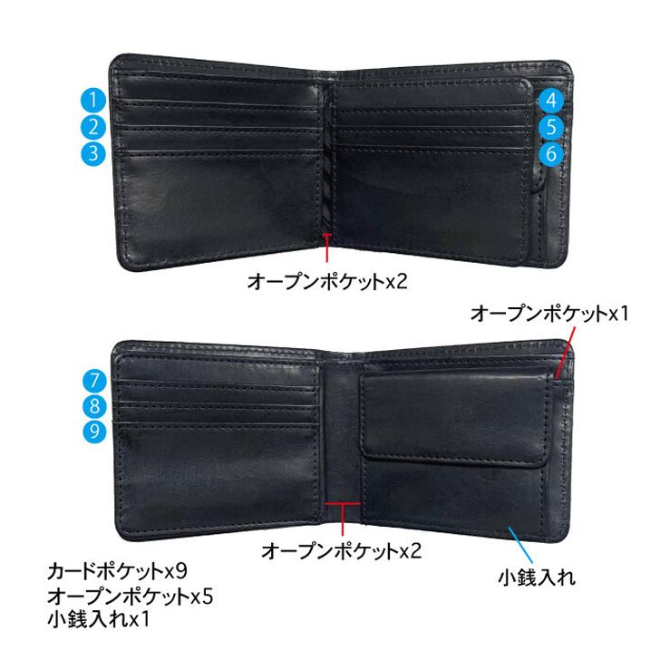財布 メンズ 二つ折り 小銭入れあり 札入れ 小銭入れ カード入れ