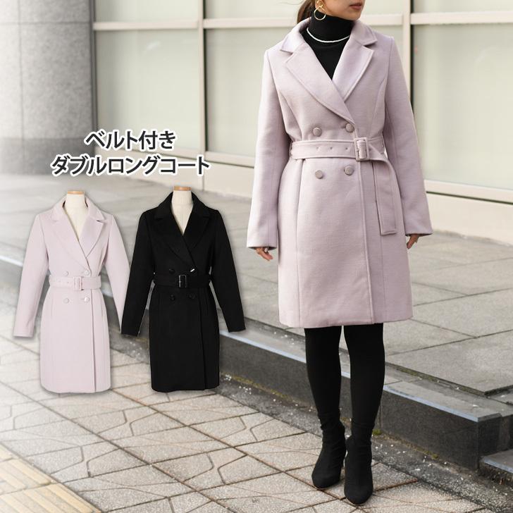 ロングコート レディース アウター Pコート 冬 上着 長袖 防寒 暖か おしゃれ ベルト付き かわいい きれいめ カジュアル 通勤 ポイント消化 Spdcl010 Joknet Yahoo 店 通販 Yahoo ショッピング