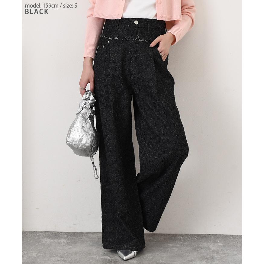デニムパンツ レディース 春 夏 秋 冬 ワイド ストレート ダメージ ゆったり ハイウエスト 薄手 ボトムス ジーンズ ジーパン 高身長 | ブランド登録なし | 09