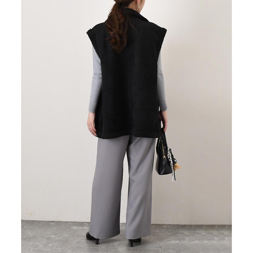 ムートンベスト ボア スエード スウェード ジャケット レディース 秋冬