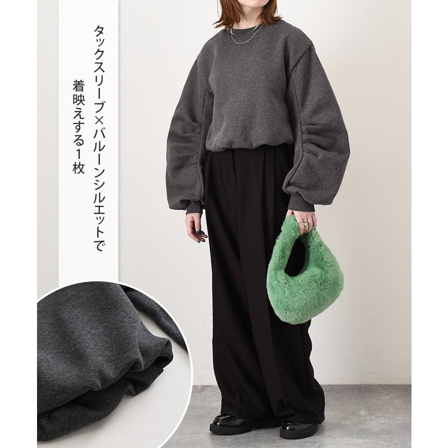 値下げvia.jバルーンソデボリュームスウェット トレーナー スウェット 裾バルーンスウェット レディース : ZOZOTOWN