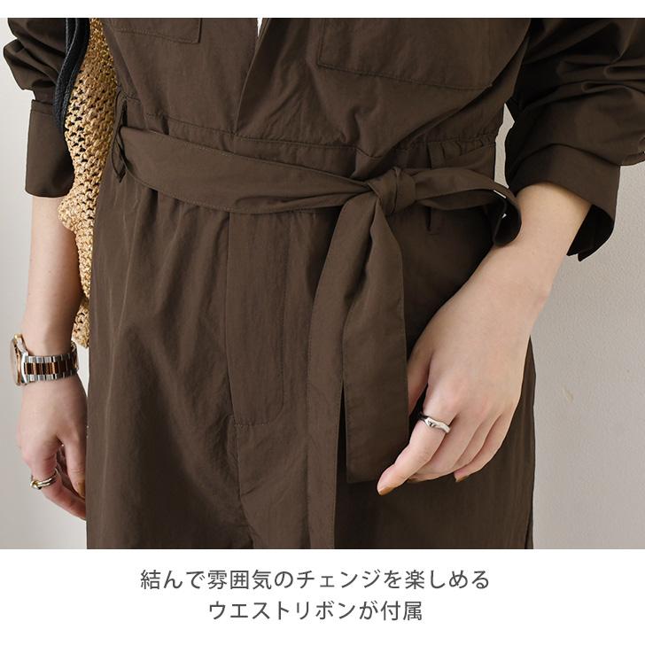 オールインワン レディース 長袖 春 秋 撥水 つなぎ ジャンプスーツ ミリタリー ワイドパンツ ジョガーパンツ ナイロン ゆったり 高身長 | ブランド登録なし | 04