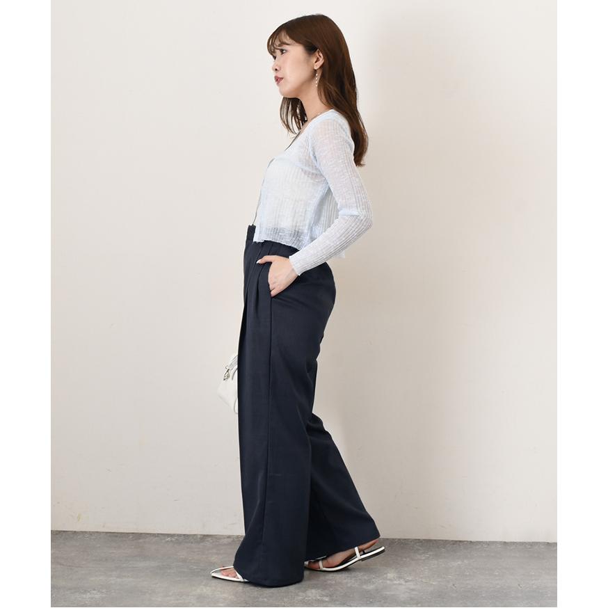 ストレートパンツ レディース スラックス ウエストゴム ボトムス ズボン きれいめ オフィス 仕事 春 夏 秋 冬 ポケット センタープレス | ブランド登録なし | 12